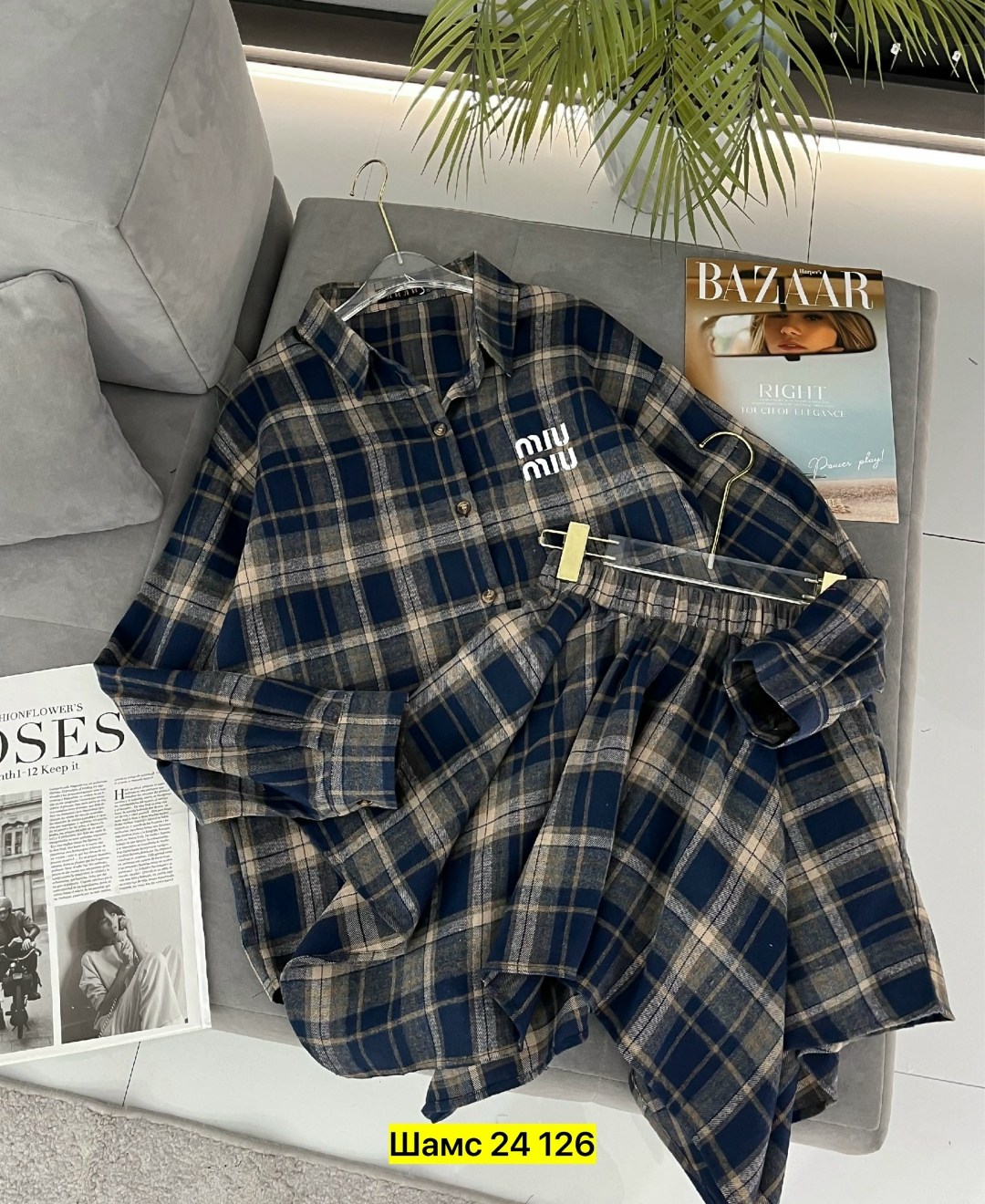 костюм в клетку,костюм в клетку с юбкой,костюм с юбкой и рубашкой в клетку,рубашка в клетку с майкой beststyle,рубашка женская клетка