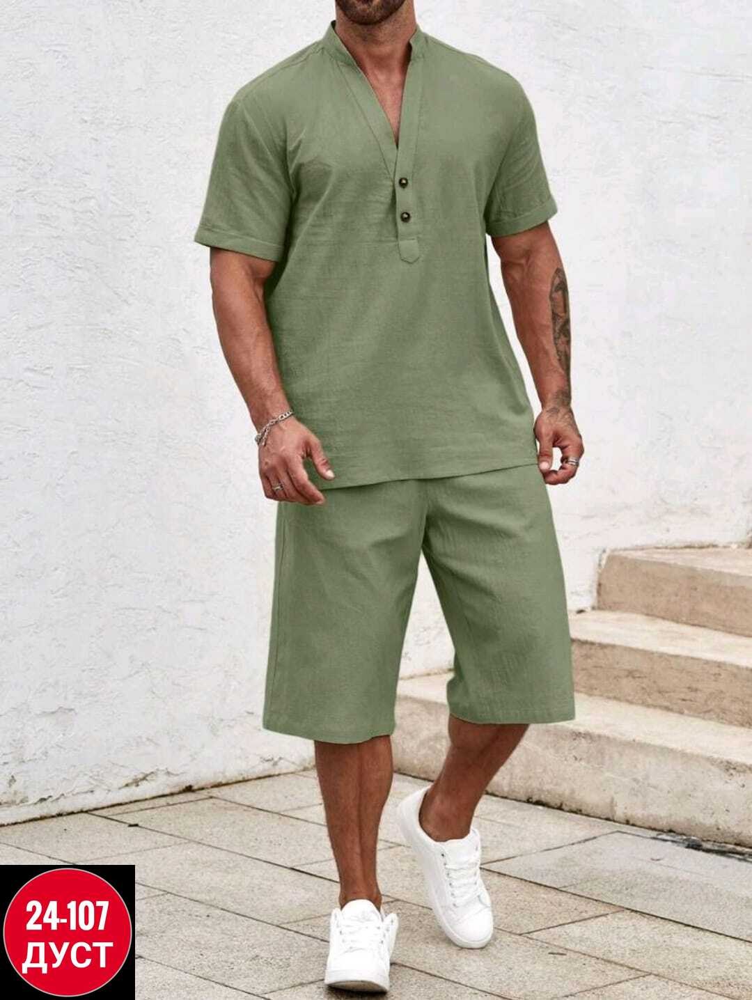 летние мужские костюмы,мужская мода,льняной костюм с шортами,мужской костюм из льна,мужской повседневный костюм