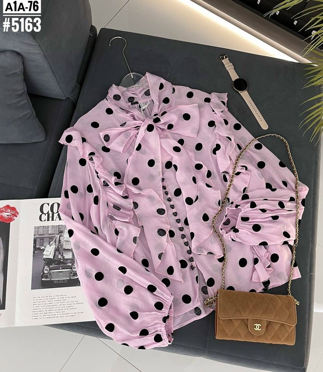 шифоновая блузка в горошек,блузка в горошек,рубашка женская с длинным рукавом ретро блузка в горошек с завязкой и бантом,блузка женская шифоновая,блузка с оборками