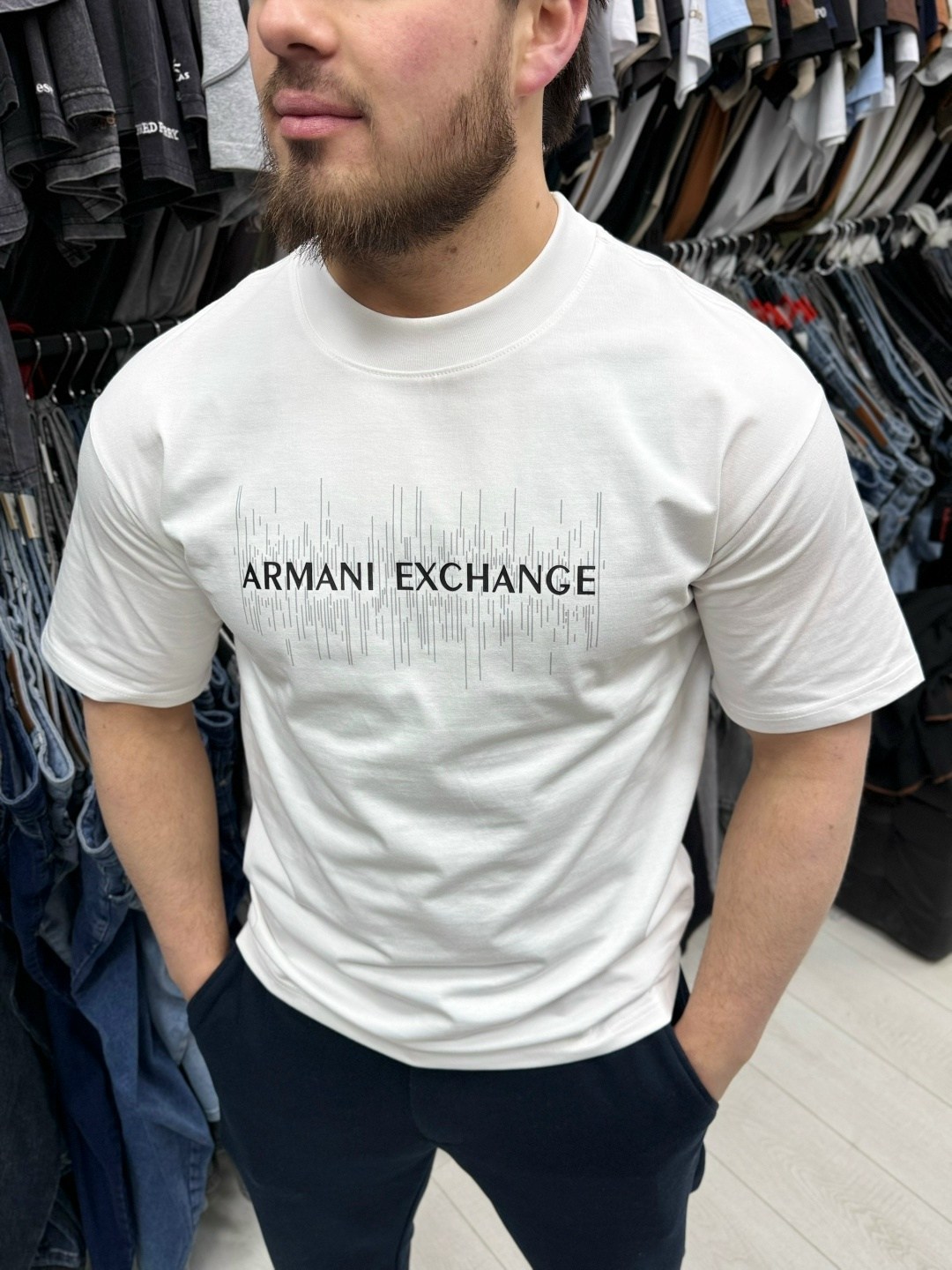 футболка armani exchange,футболки мужские,футболки мужские белые,футболка для мужчин хлопок,футболка мужская armani exchange