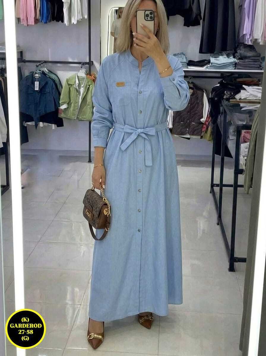 джинсовое платье,женское джинсовое платье,платье,джинсовое платье сарафан миди style spark цвет деним голубой,джинсовое платье-рубашка длины миди