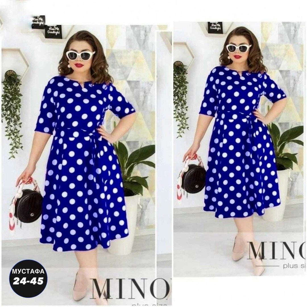 платье женское в горошек ,платье женское в горошек,платье в горошек для полных,женское платье больших размеров,платье женская