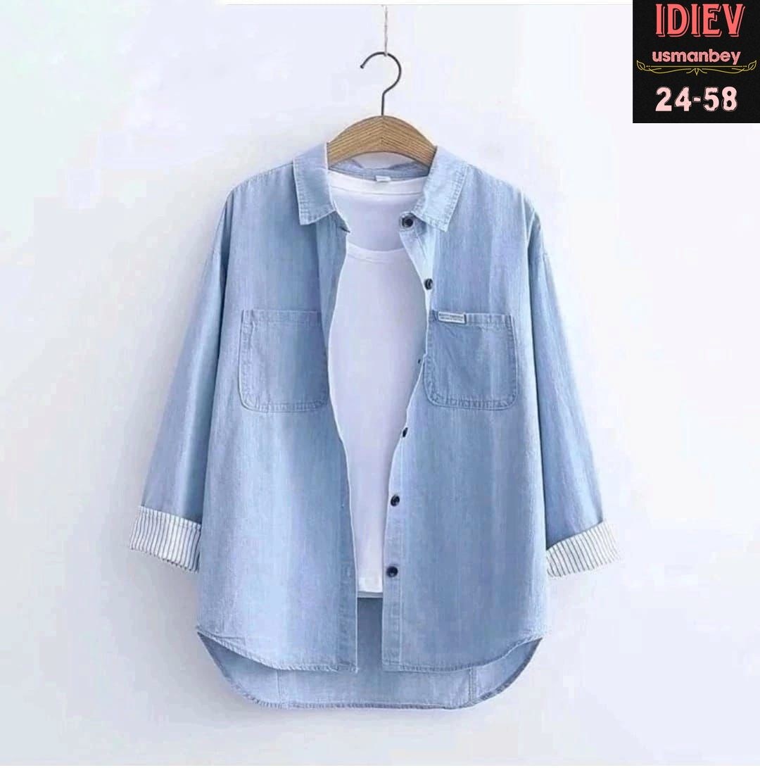 джинсовая рубашка женская 2026,женская джинсовая рубашка с длинным рукавом,рубашка женская джинсовая,рубашка повседневная джинсовая,рубашка с длинным рукавом джинсовая