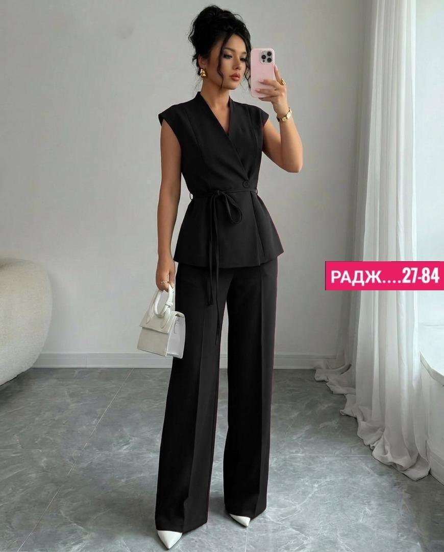 брючный костюм,костюм женский брючный,стильные костюмы,летний брючный костюм с жилетом bk06-10-1,белый костюм брючный