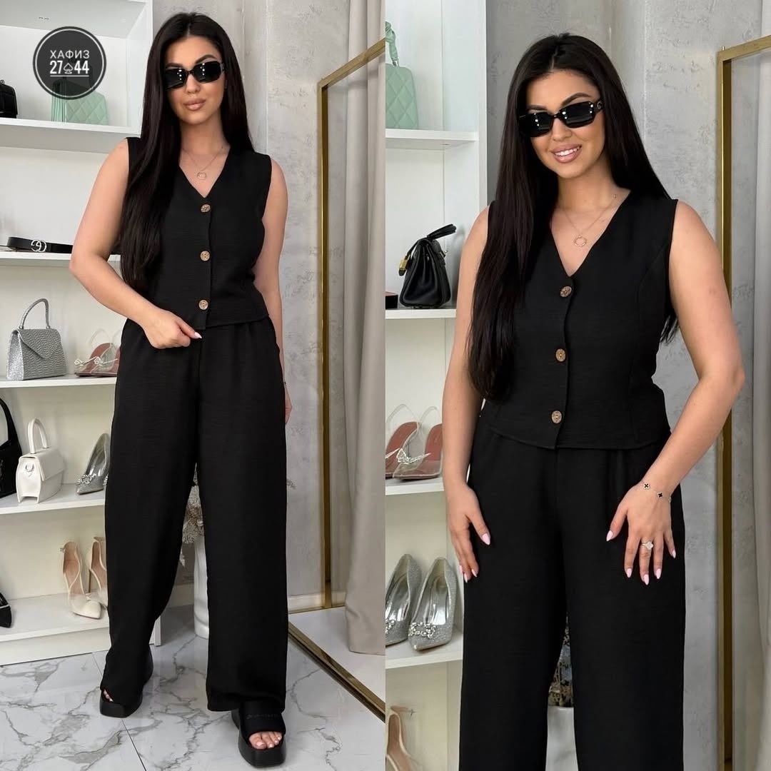 костюм двойка женская,костюм брючный женский,брючный костюм,костюм льняной летний брючный с жилетом и брюками паллацо,женский брючный костюм двойка