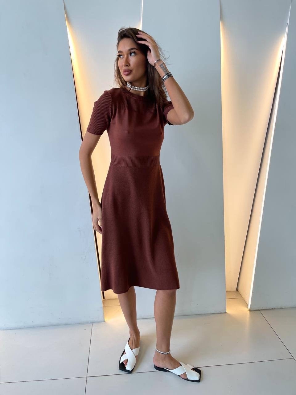 трикотажное платье,платье,вязаное платье,приталенное платье,стильное платье