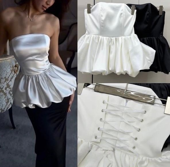 девушка,корсет со съемной баской из атласа,нарядная блузка,блуза,блузка