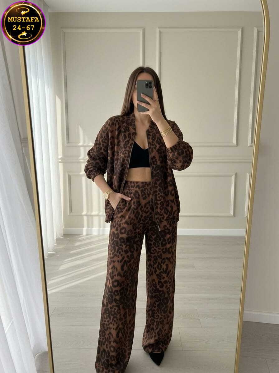 женский спортивный костюм с леопардовым принтом,костюм женский,костюм с брюками,костюм женский флис,женский костюм тройка лео леопардовый