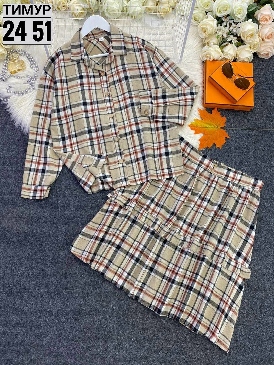 костюм в клетку с рубашкой и юбкой,женское платье в клетку,платье в клетку,платье в клетку большие размеры,костюм с юбкой и рубашкой