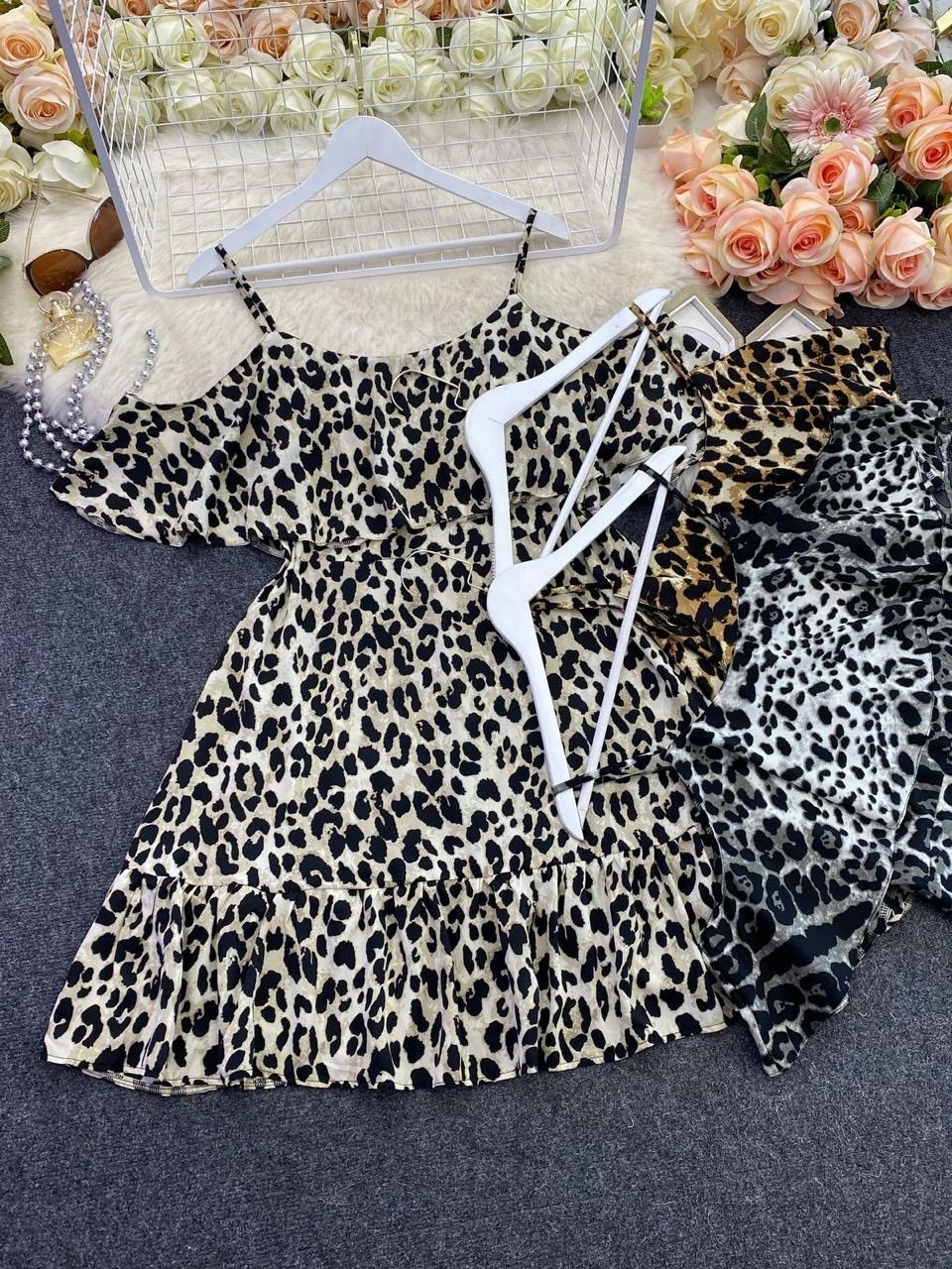женское шифоновое платье с леопардовым принтом,платье леопардовое,платье с леопардовым принтом,платья,повседневные платья