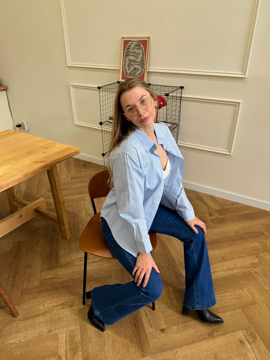 рубашка женская,рубашка в полоску,рубашка женская оверсайз,женская рубашка в полоску,женская хлопковая объемная голубая рубашка оверсайз в полоску