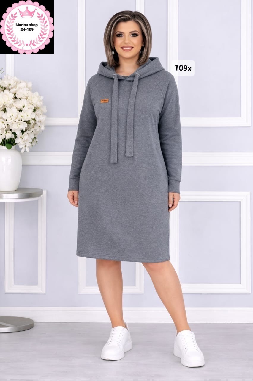 платье на флисе,теплое платье,трикотажное платье,трикотажное спортивное платье,платье с капюшоном