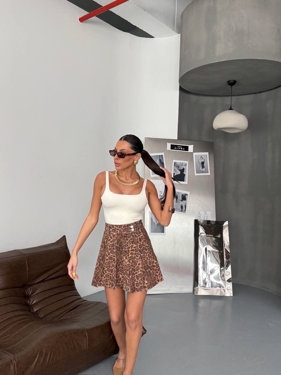 юбка с леопардовым принтом,леопардовая юбка,юбка мини,леопардовая юбка мини,юбка джинсовая леопардовая