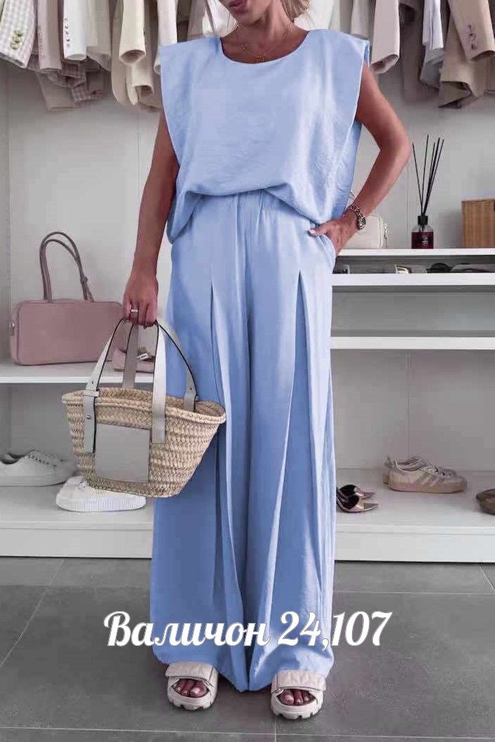 комбинезон повседневный,костюм летний женский,женские широкие брюки,костюм повседневный,костюм с брюками