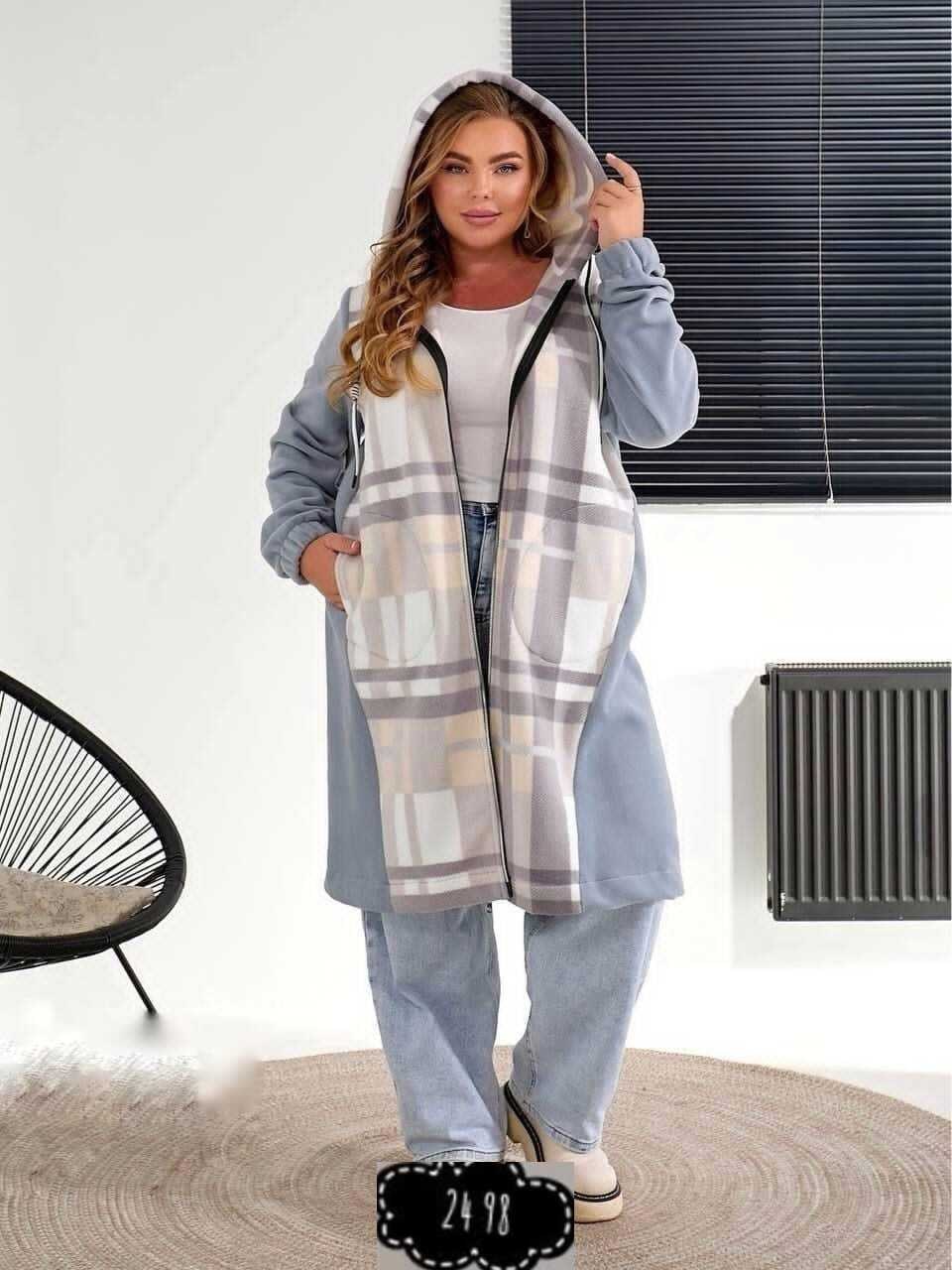 кардиган в клетку,пальто комбинированное,женский кардиган больших размеров,пальто в клетку,кардиган