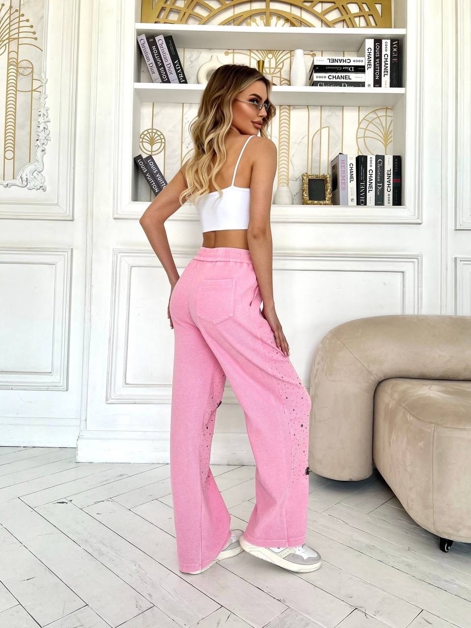 модные брюки,брюки женские,штаны розовые,розовые брюки,трикотажные брюки