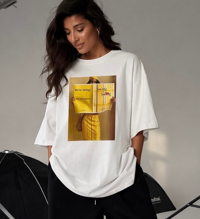 футболки женская,футболка,футболка белая с,футболка оверсайз с принтом удлиненная tettavi,футболка оверсайз