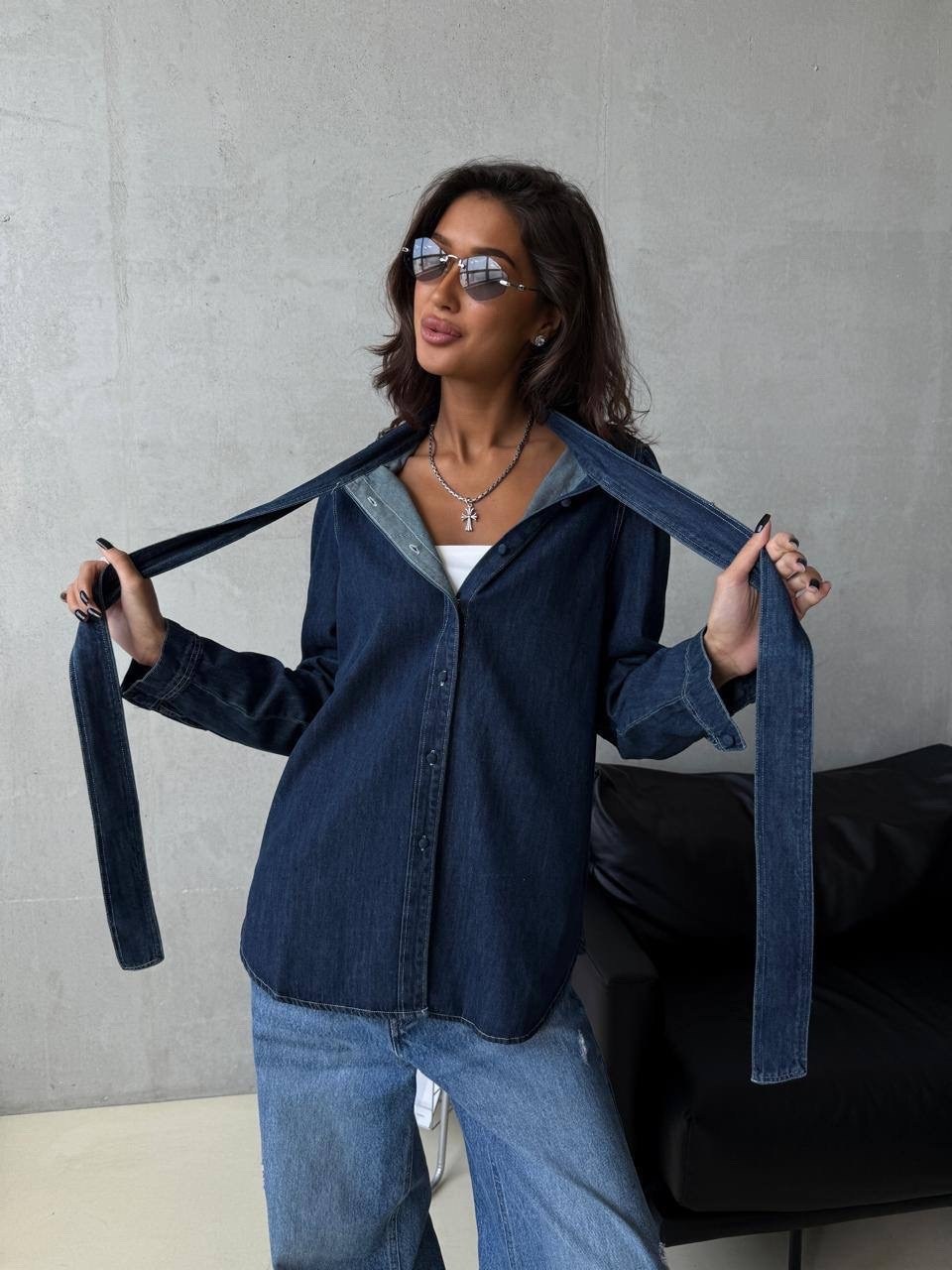 джинсовая блузка,джинсовая рубашка,женская джинсовая рубашка,рубашка с бантом,рубашка женская