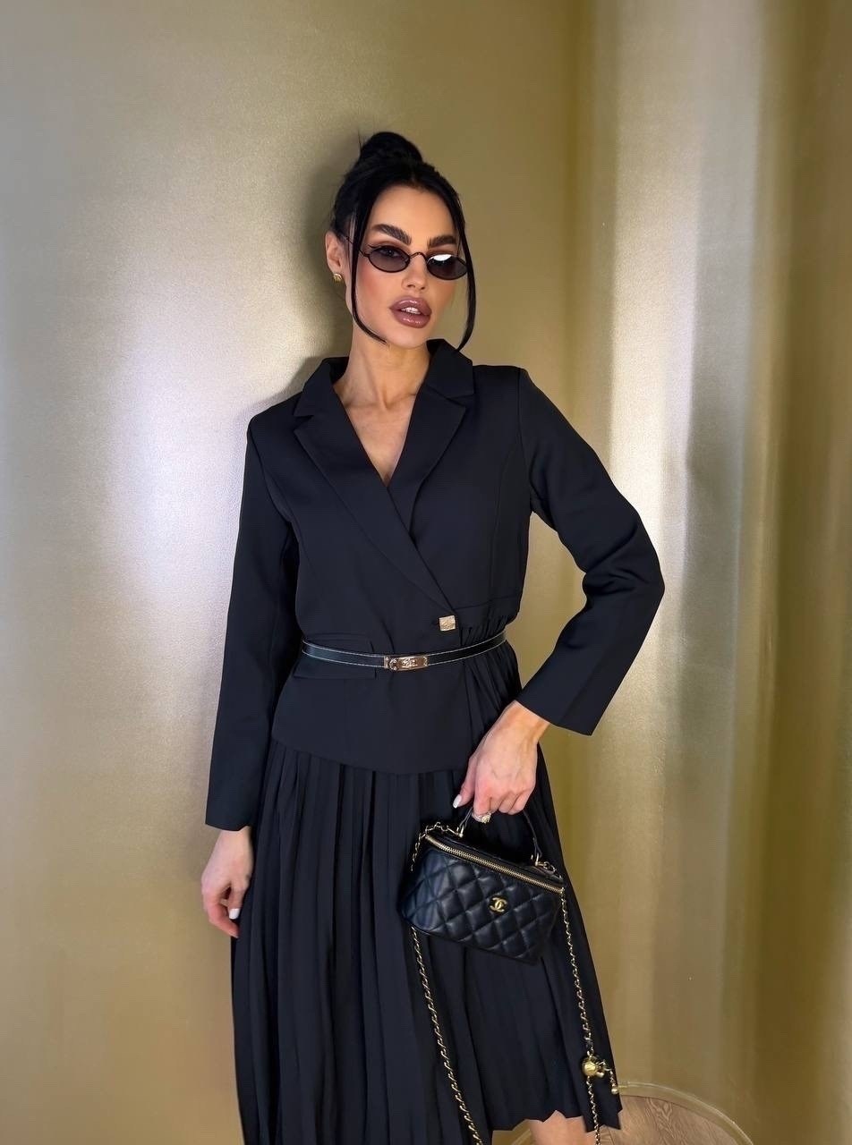 женские костюмы с юбкой,костюм с юбкой плиссе,стильные наряды