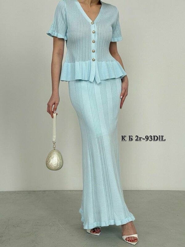 костюм юбочный трикотажный вязаный khubbi,костюм с юбкой,вязаное крючком платье,трикотажные костюмы,костюм женский крючком