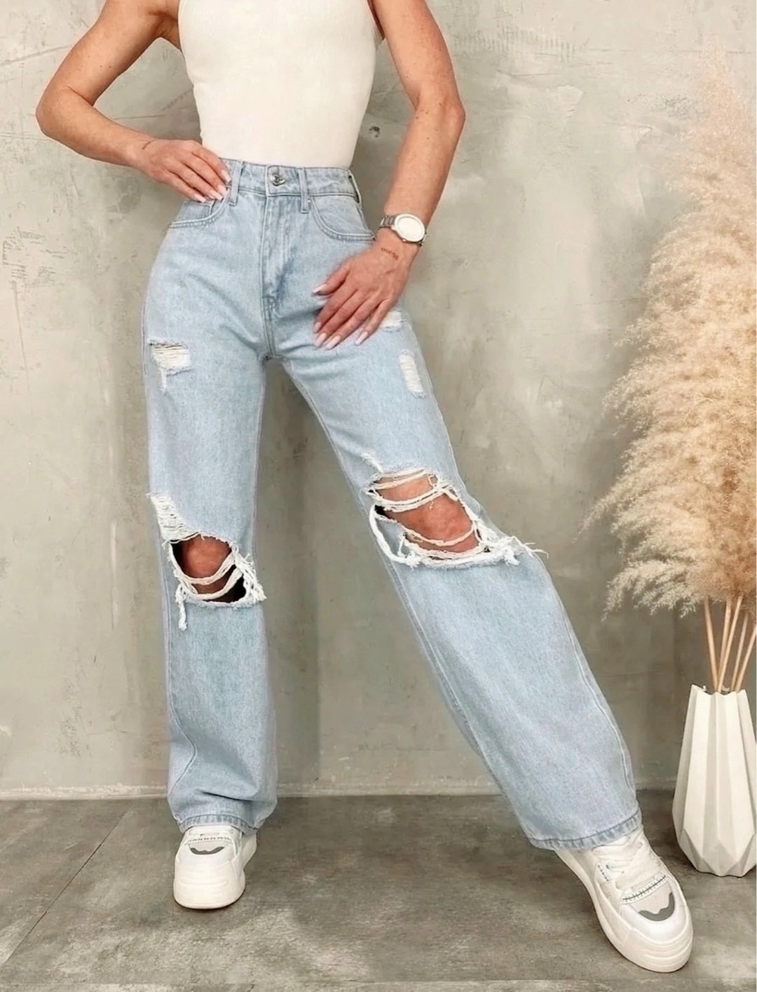 джинсы широкие,джинсы клёш писк моды рваные коленки,джинсы хлопок,джинсы клёш писк моды рваные,джинсы трубы рваные