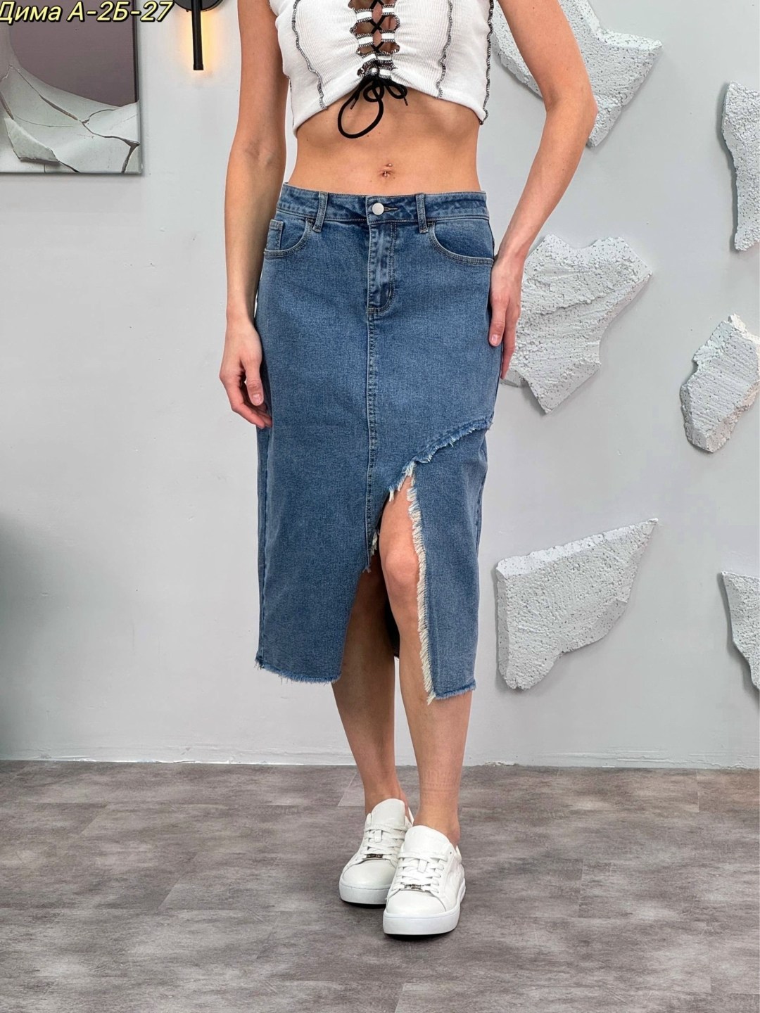 юбка миди джинсовая с разрезом спереди ниже колен,джинсовая юбка,джинсовая юбка миди,женская юбка джинсовая,юбка джинсовая миди с разрезом спереди