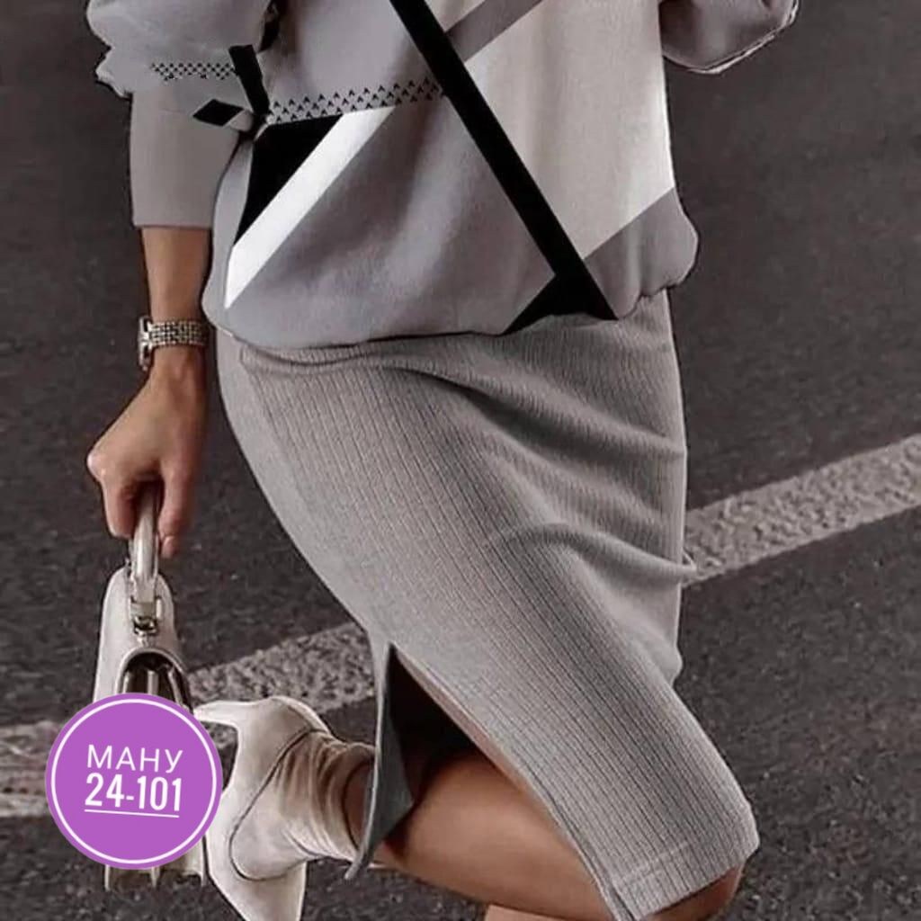 костюм женский двойка,костюм женский трикотажный с юбкой черный с белым арт. 7197177,женский трикотажный костюм с юбкой черный с белым,женские костюмы,костюм классический