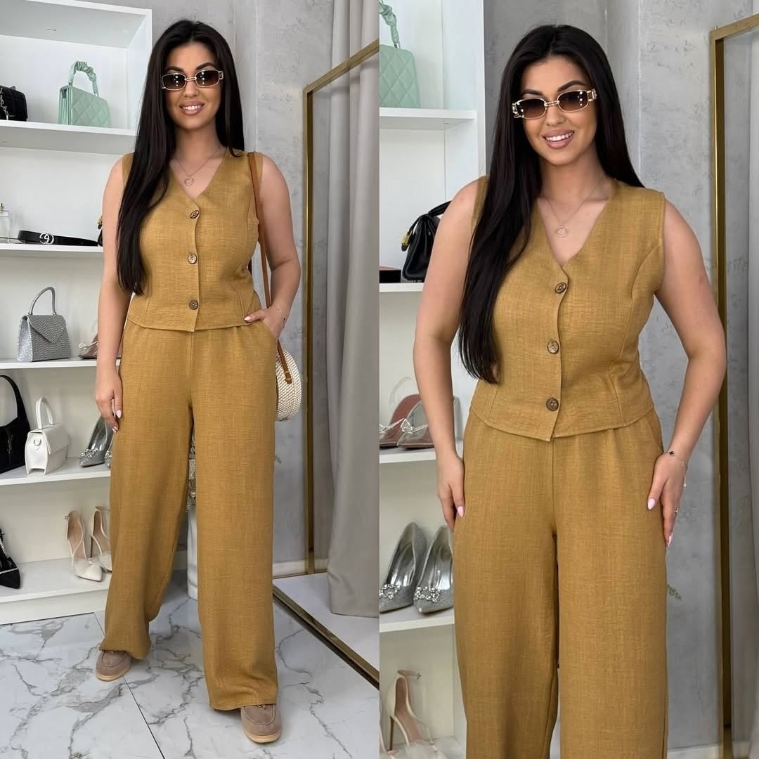 костюм брючный женский,костюм льняной летний брючный с жилетом и брюками паллацо by fiola,костюм двойка женская,брючный костюм,костюм льняной летний брючный с жилетом и брюками паллацо