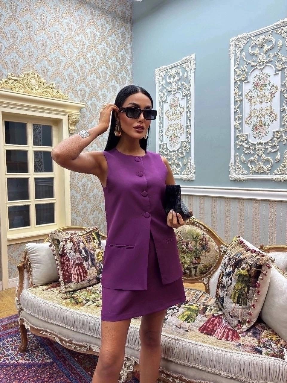 женские костюмы,костюм с жилетом,летние костюмы,жилет с юбкой