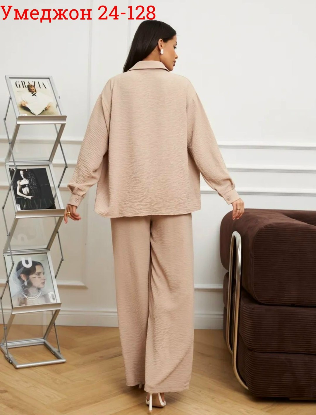 летний костюм оверсайз рубашка штаны палаццо олд мани adeliya dress 217558815,костюм с брюками,женский брючный костюм,костюм двойка женский брючный,женский костюм с брюками