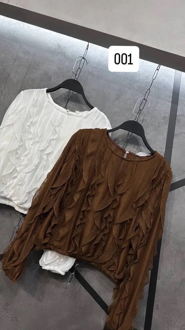 блузка с оборками,женская блузка,женская блузка с оборками,женская шифоновая блузка с длинным рукавом,женская прозрачная блузка с оборками