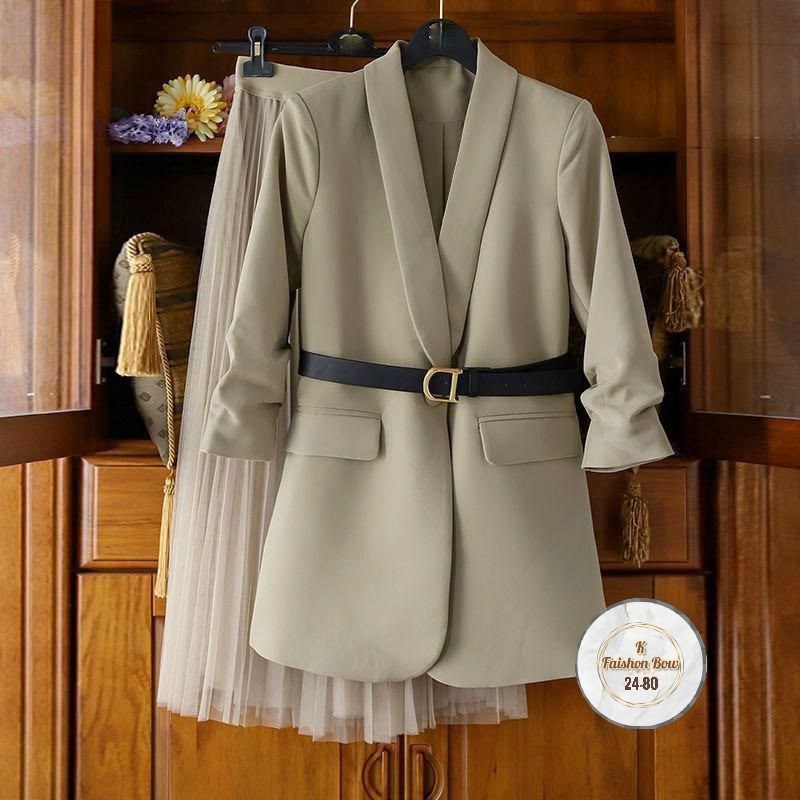 тканевая юбка и пиджак,пальто золла черное,пиджак с поясом,женский костюм с юбкой,костюм с поясом