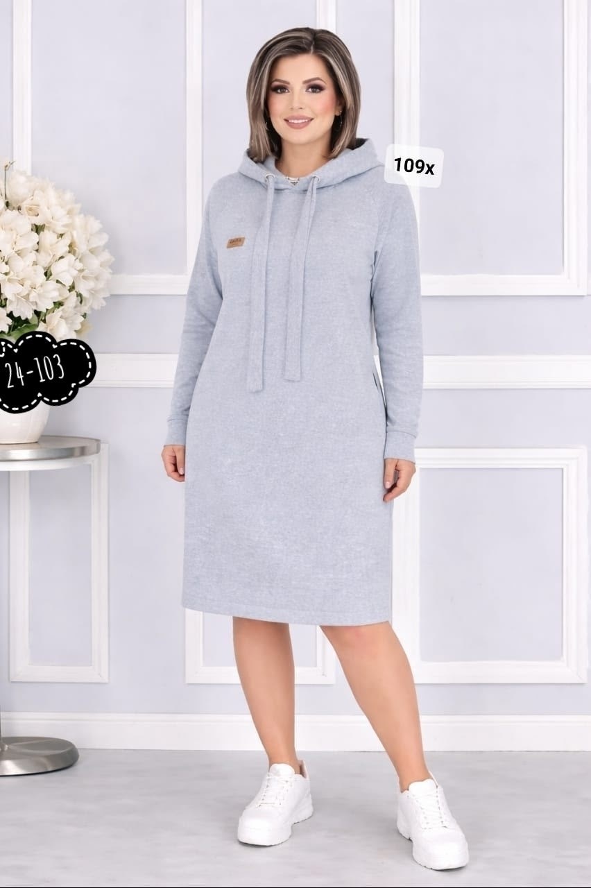 платье на флисе,теплое платье,трикотажное платье,платье спортивное,платье с капюшоном