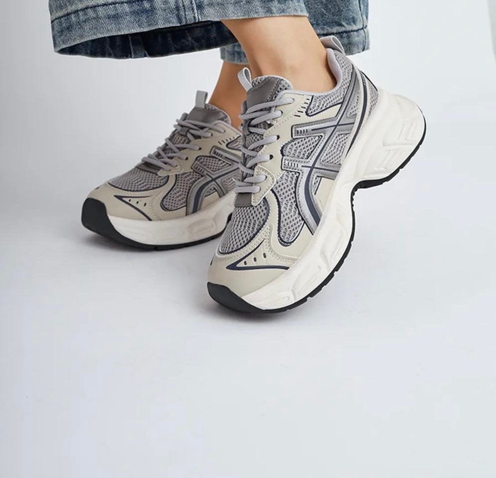 кроссовки asics gel-nyc oyster grey,кроссовки женскиe,кроссовки для женщин,массивные кроссовки,кроссовки