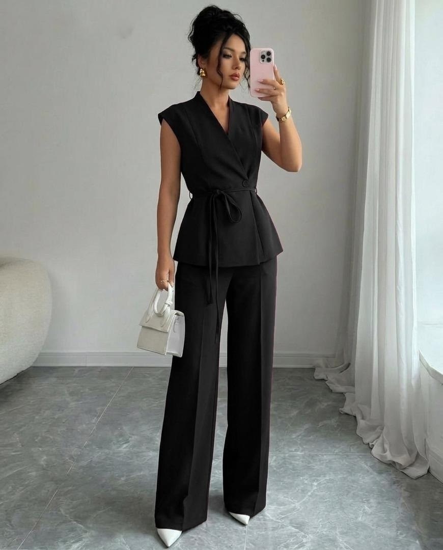 брючный костюм,летний брючный костюм с жилетом bk06-10-1,белые костюмы,женский костюм,летние костюмы