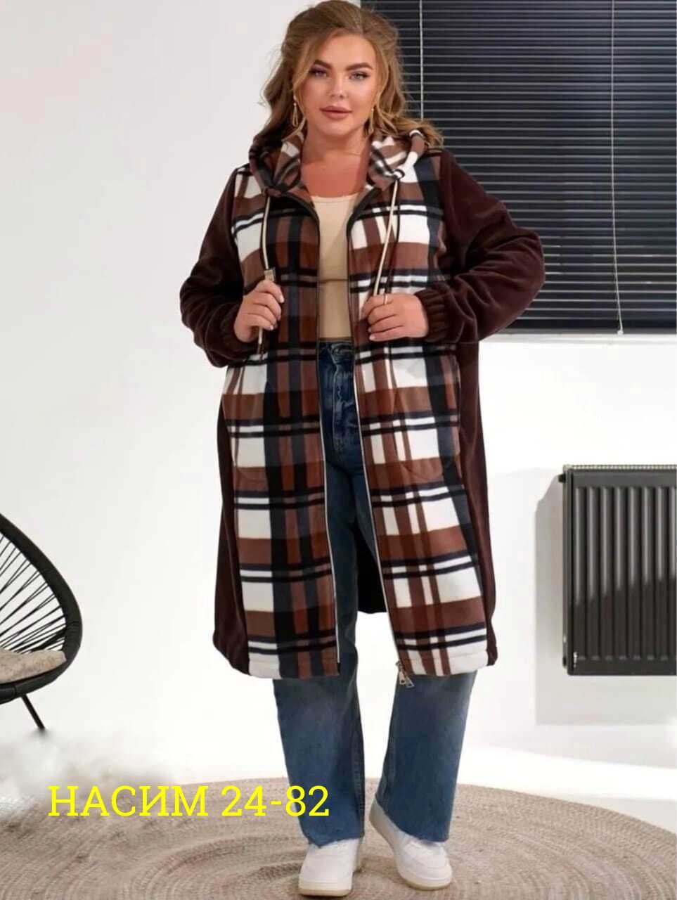 пальто комбинированное,кардиган в клетку,женский кардиган больших размеров,кардиганы для полных,кардиган