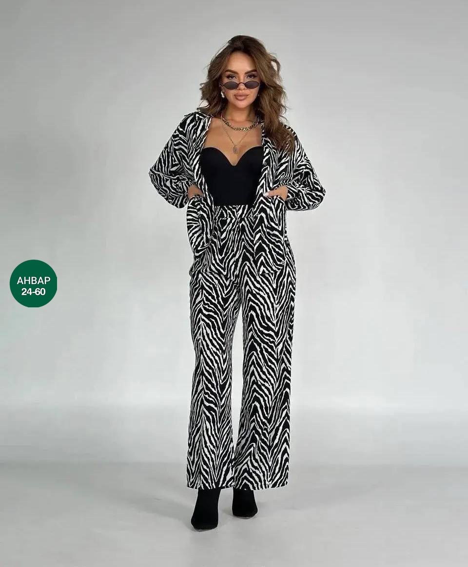 костюм брючный зебра женский,женский брючный костюм с принтом,костюм брючный женский,костюм брючный зебра,женские костюмы