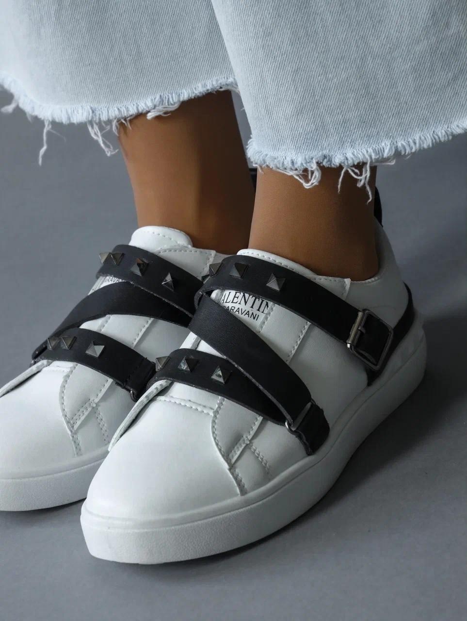 , модная, женская,кроссовки с ремешком,valentino кроссовки