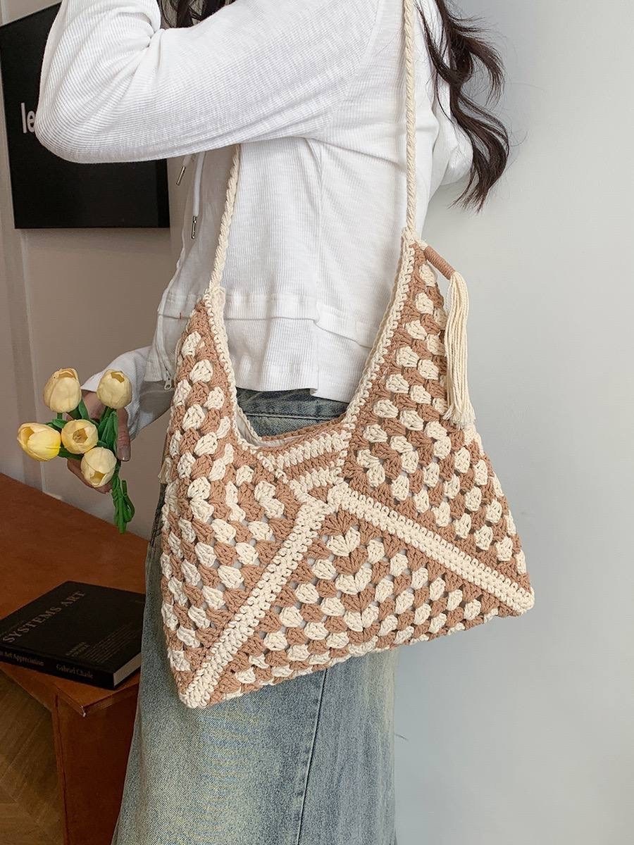 сумка пляжная плетеная,вязаная сумка,плетеная сумка,женская соломенная сумка,вязаная сумочка