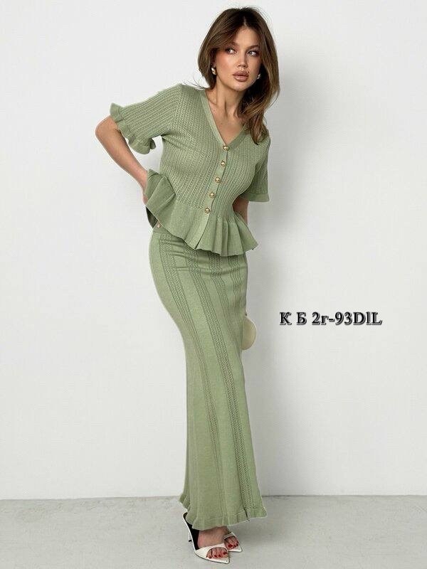 костюм юбочный трикотажный вязаный khubbi,костюм с юбкой,вязаное крючком платье,трикотажные костюмы,костюм женский крючком