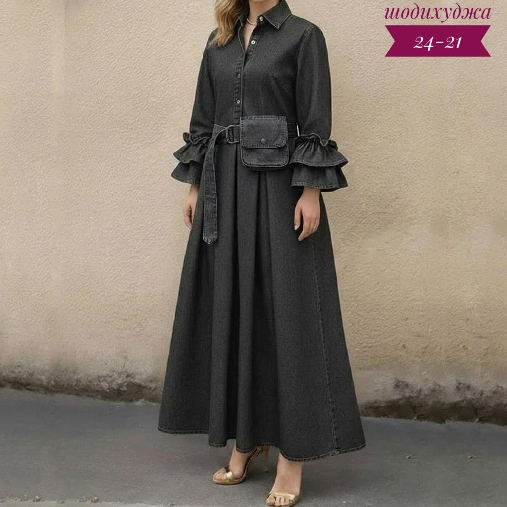 платье из джинсовой ткани,женское джинсовое платье,джинсовая платье,женское джинсовое платье с длинным рукавом,джинсовое платье с длинными рукавами