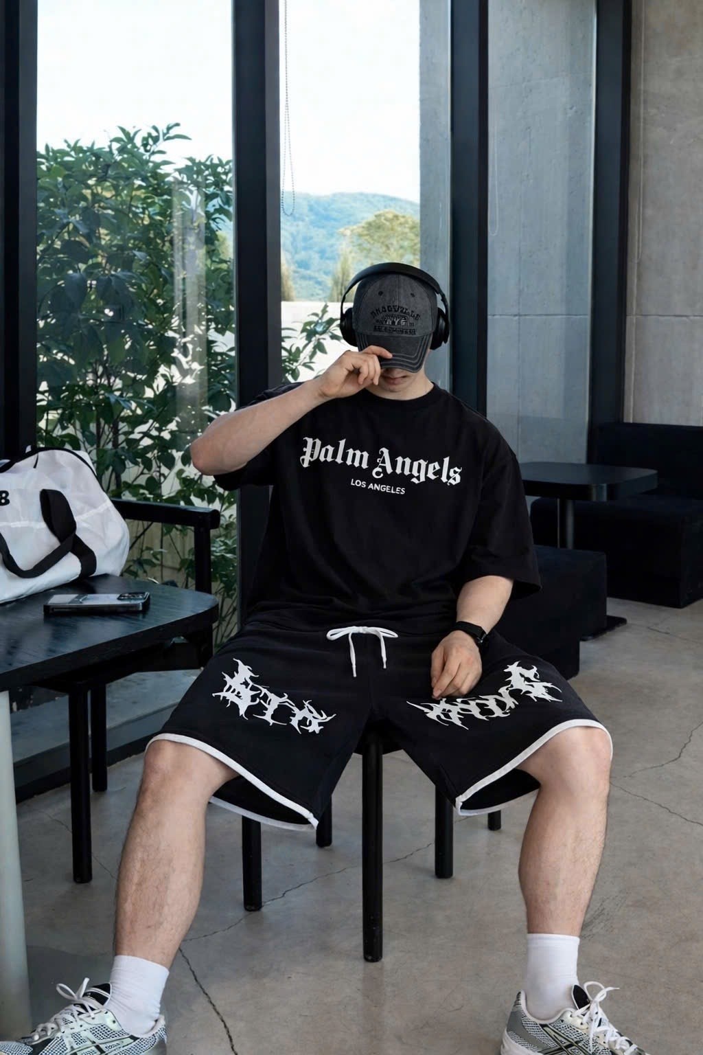 мужские футболки palm angels,футболки palm angels,футболка palm angels с воротником,palm angel,майка palm angels мужская