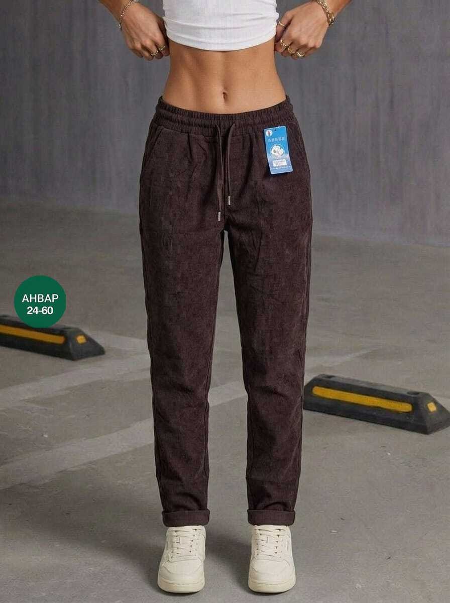 женские брюки 36697 (шоколад),брюки свободные,брюки 36697 шоколад,женские брюки,штаны вельветовые