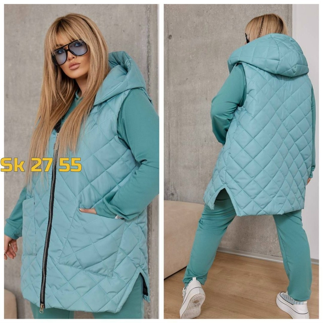 костюм женский тройка,демисезонная жилетка,жилетка на синтепоне,жилетка женская,костюм женский тройка арт: 339374