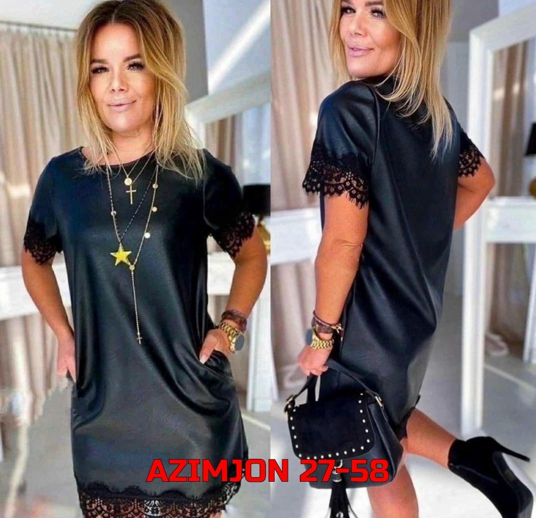 женское платье с кружевом,платье миди из экокожи,женское черное платье с экокожи с кружевом,платье с кружевом внизу,платье женской