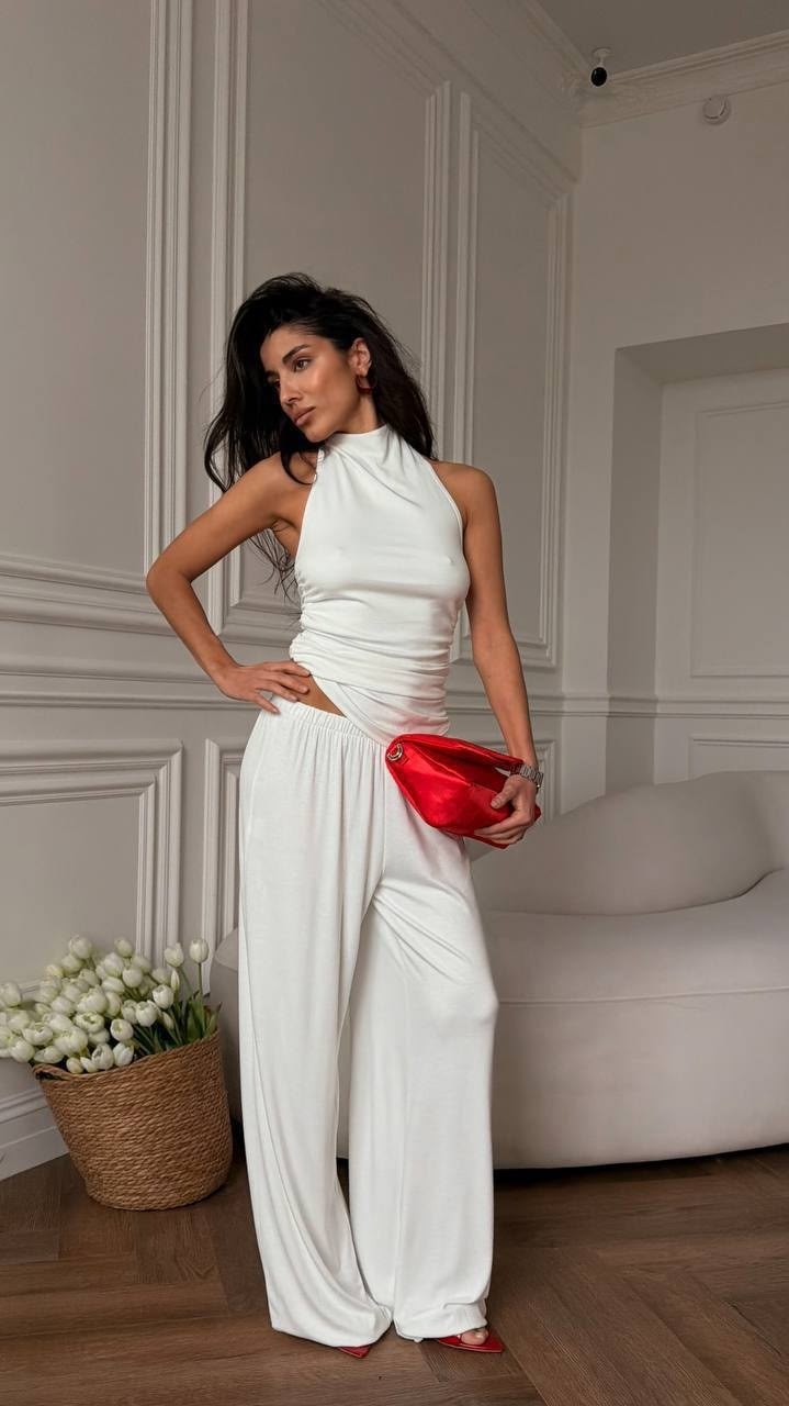 стильные наряды,классические брюки палаццо,костюм женский,женские брюки палаццо,белые костюмы