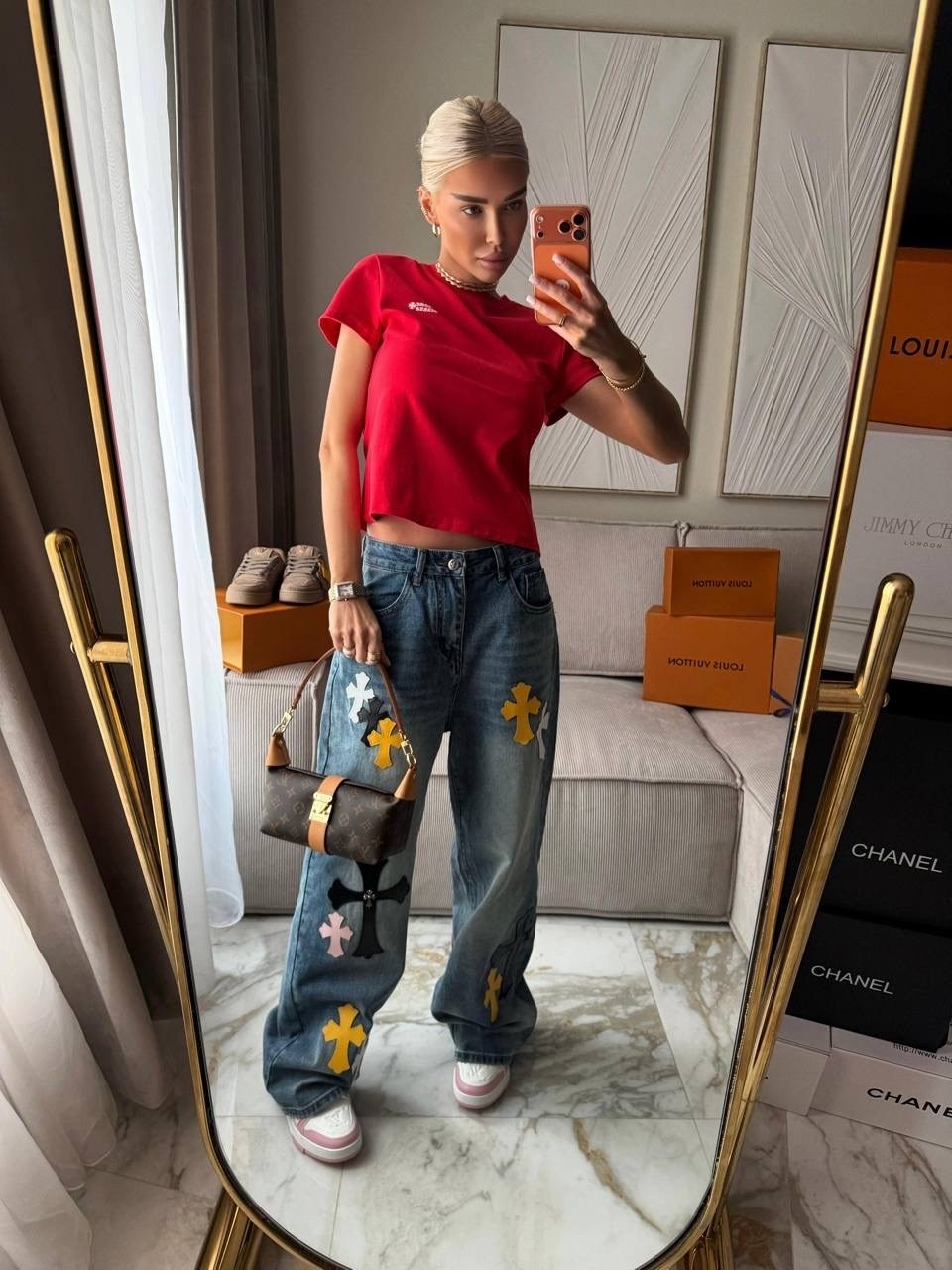 джинсы с вышивкой,джинсы с крестом,джинсовые брюки,джинсы с принтом,осенние y2k винтажные джинсы с цветочной вышивкой для мужчин