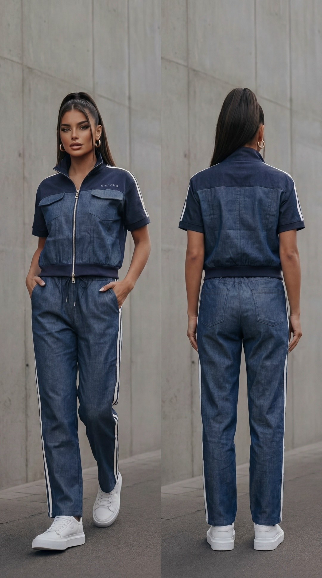 костюм джинсовый брючный waibe one 255434249,костюм джинсовый брючный w.one,костюм джинсовый брючный,костюм джинсовый брючный waibe one цвет белый синий,костюм джинсовый