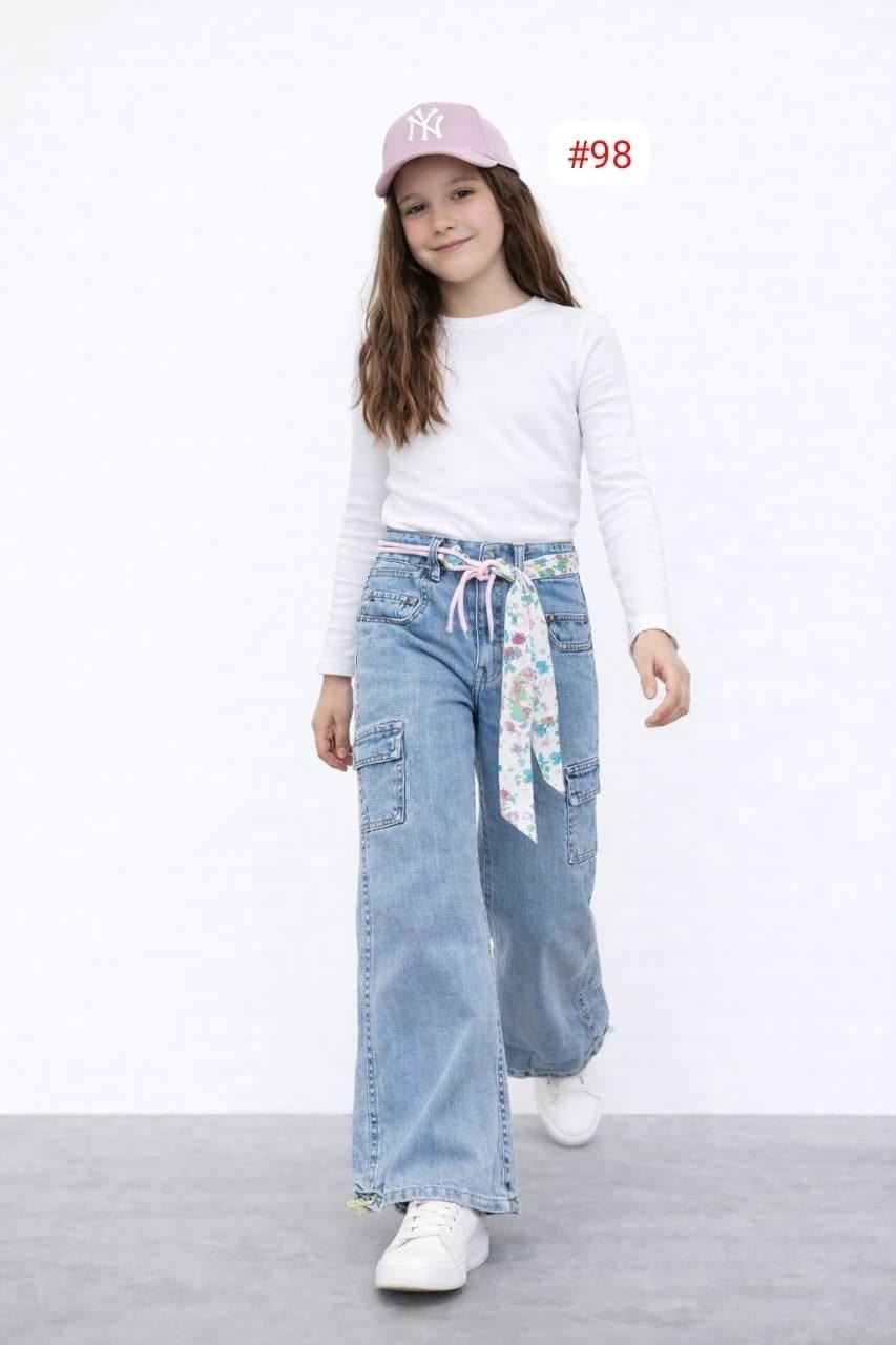 джинсы для девочки,джинсы широкие для девочек,джинсы клеш для девочек,джинсы для девочки kaftan размер 30 (98-104 см) голубые,широкие джинсы подростковые