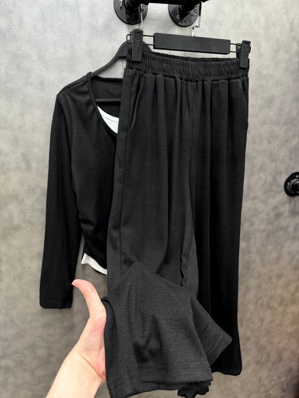 костюм трикотажный женский,костюм с лонгсливом и брюками,костюм женский,брючный костюм,костюм двойка